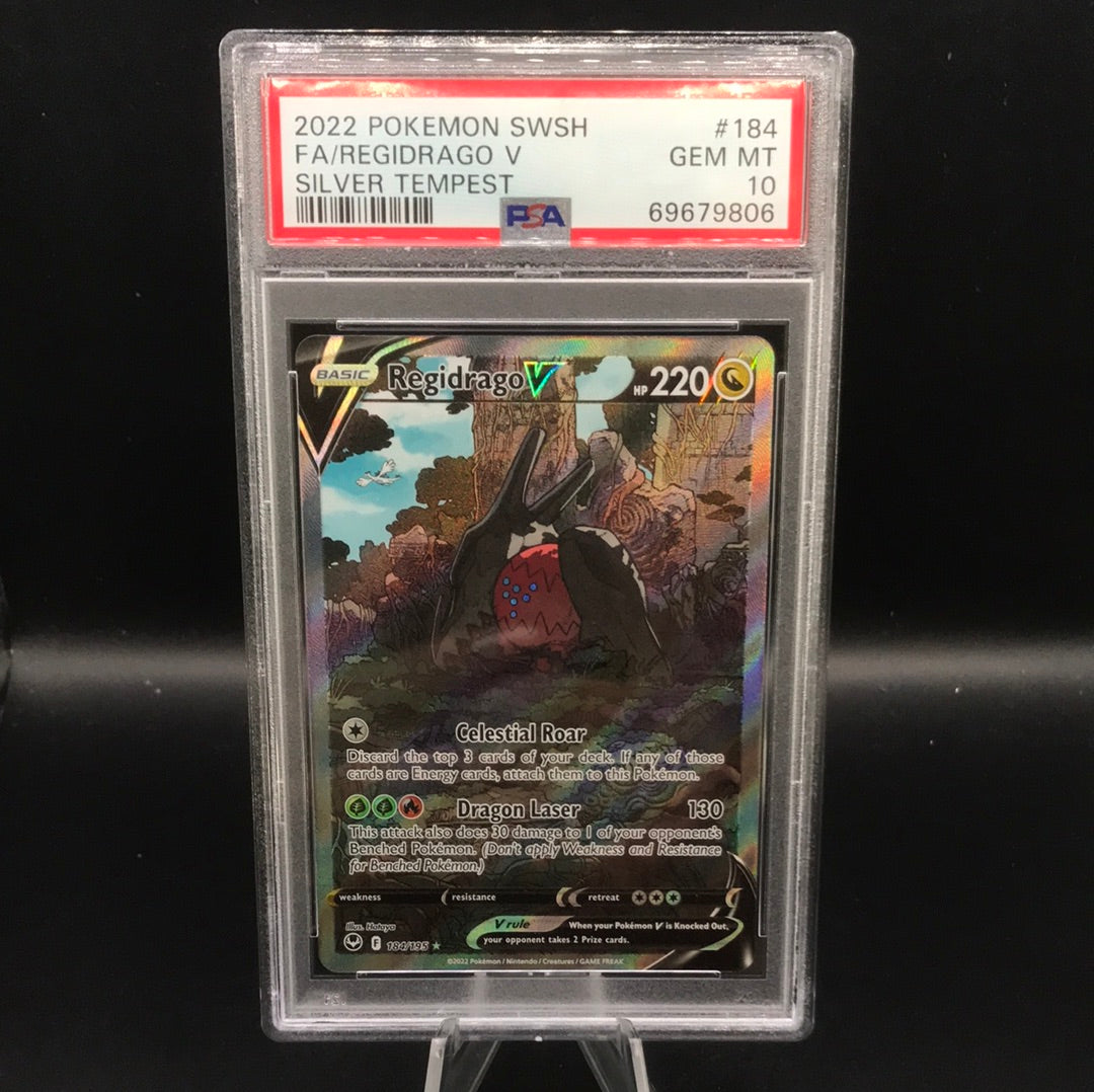 Regidrago V Alt Art 184/195 Pokémon Silver popular Tempest PSA 10