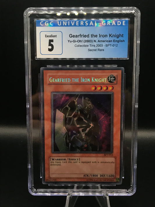 CGC 5 Yu-Gi-Oh! TCG: 2003 Gearfried the Iron Knight BPT-012 Collectible Tins 2003 Secret Rare