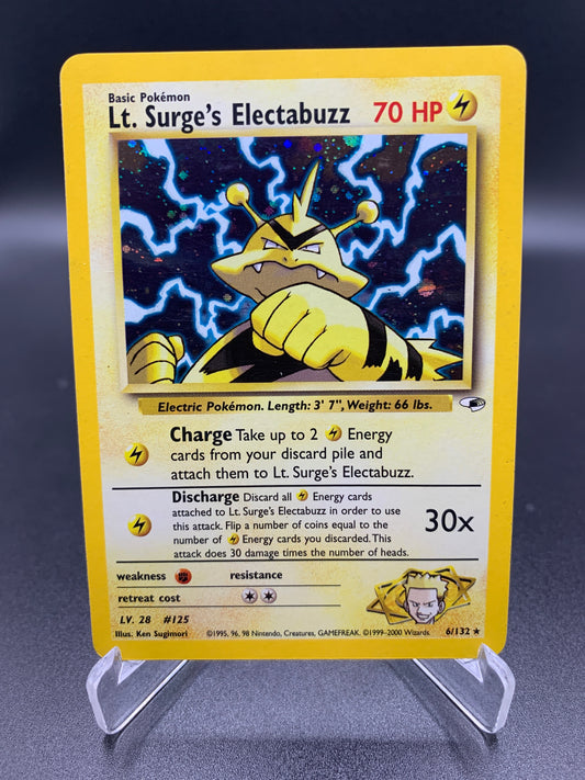 Pokémon TCG: 2000 Lt. Surge’s Electabuzz 6/132 Gym Heroes Holo (LP)