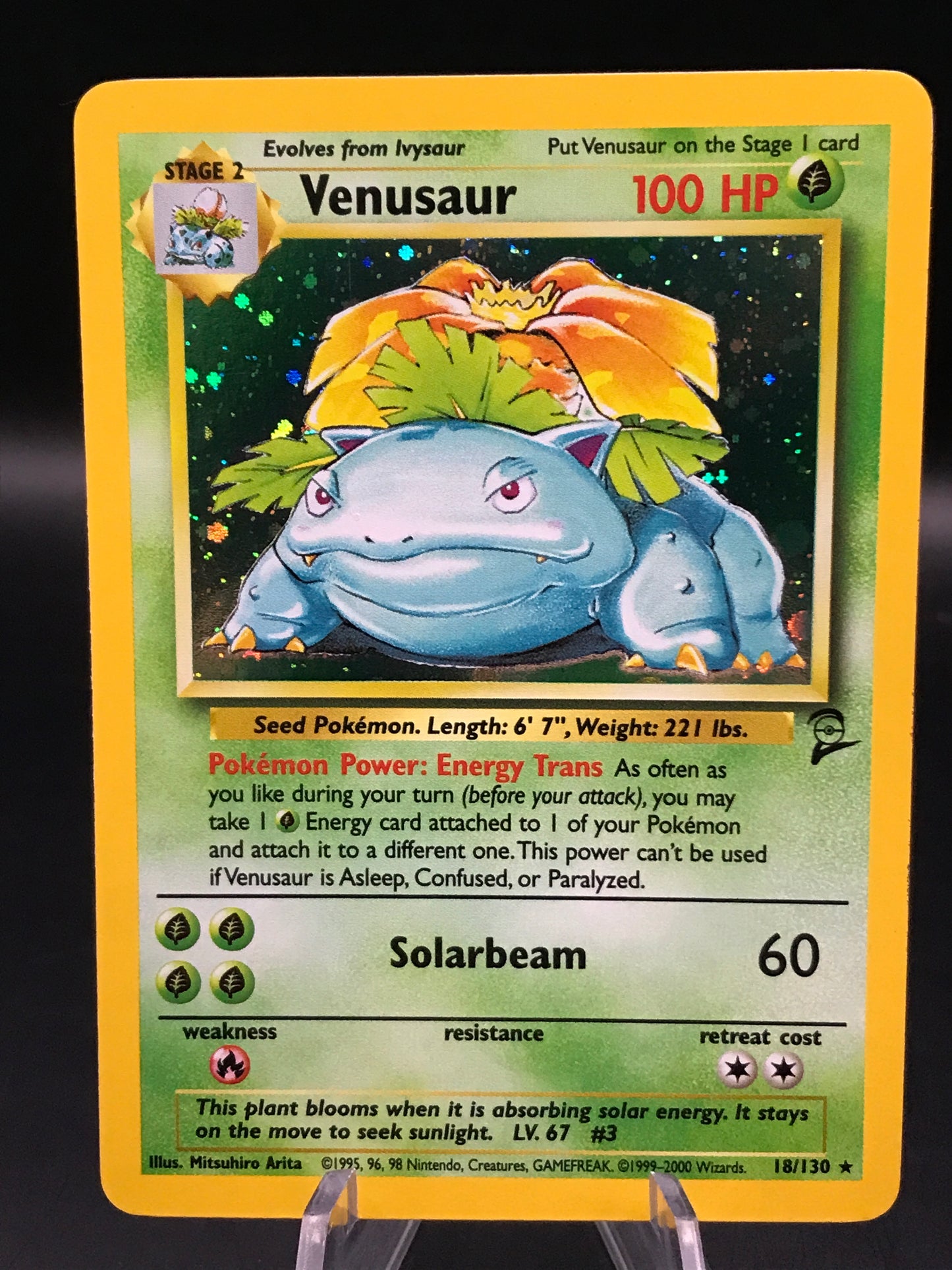 Pokémon TCG: 1999 Venusaur 18/130 Base Set 2 Holo