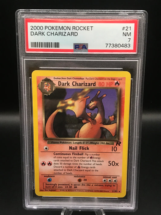 PSA 7 Pokémon TCG: 1997 Dark Charizard #6 Team Rocket Holo