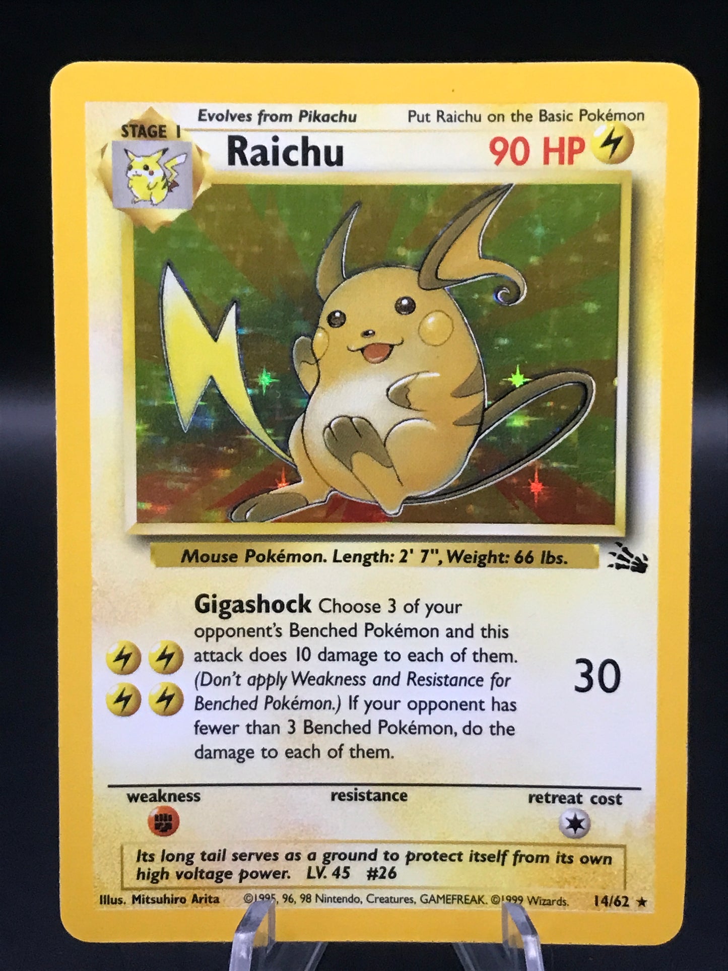 Pokémon TCG: 1999 Raichu 14/62 Fossil Holo
