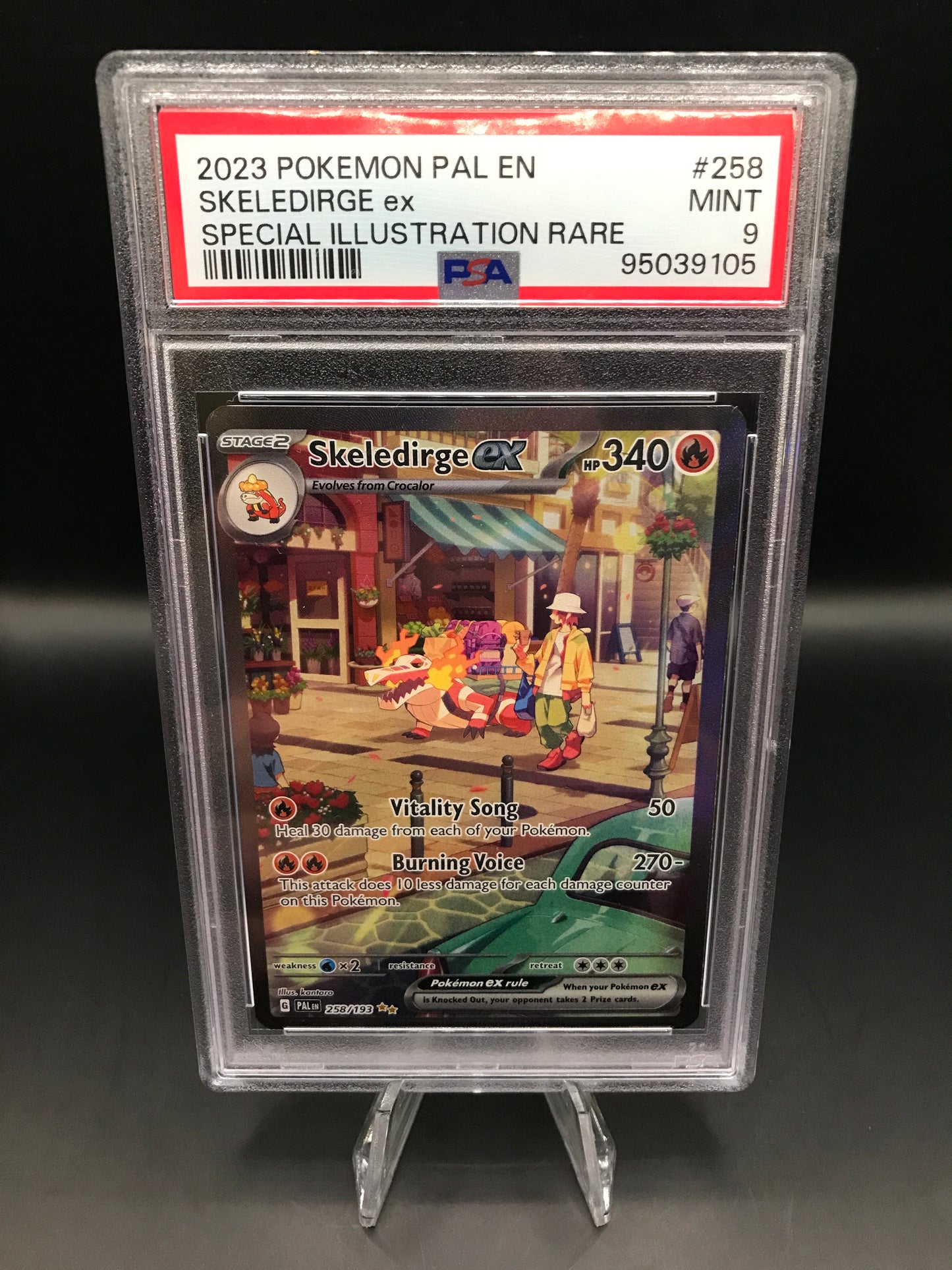 PSA 9 Pokémon TCG: 2023 Skeledirge ex 258/193 Paldea Evolved Alt Art