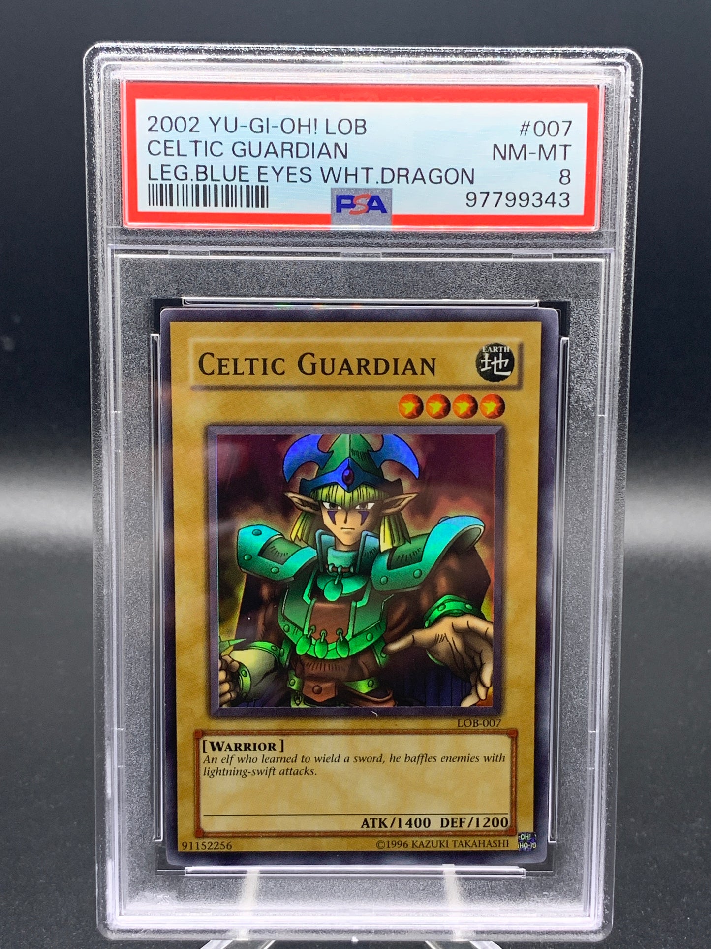 PSA 8 Yu-Gi-Oh! TCG: 2002 Celtic Guardian Leg Blue Eyes WHT Dragon 9799343