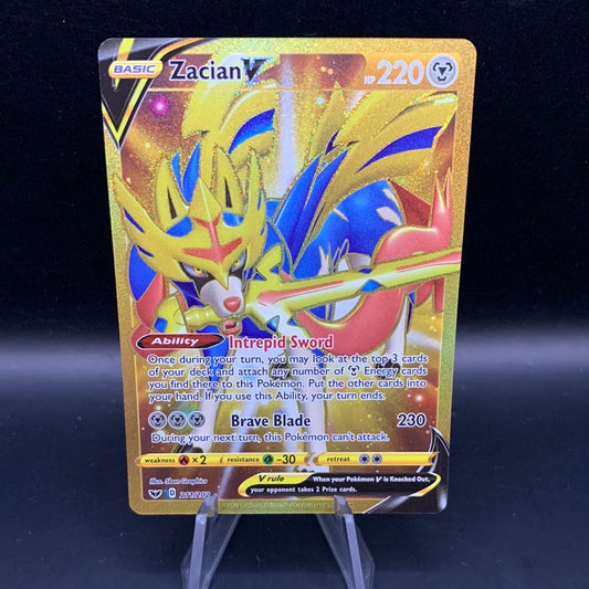 Pokémon TCG: 2020 Zacian V 211/202 Sword & Shield Base Set Gold