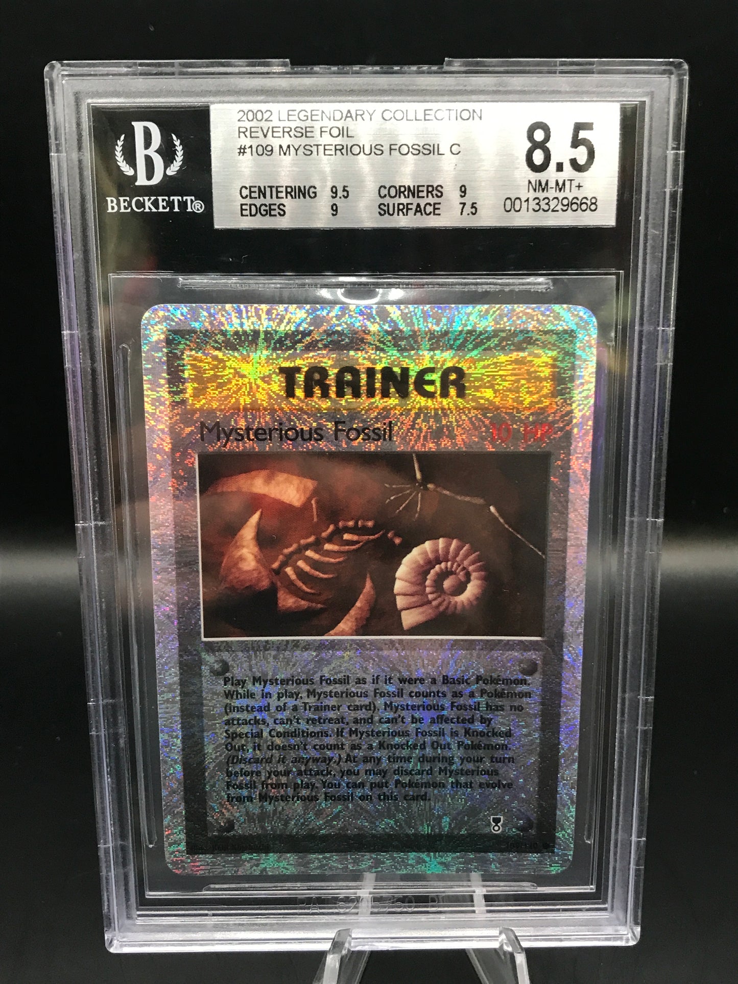 BGS 8.5 Pokémon TCG: 2002 Mysterious Fossil 109/110 Legendary Collection Reverse Foil