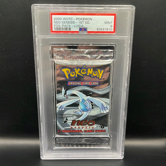 PSA 9 Pokémon TCG: 2000 Neo Genesis 1st Edition Booster Pack (Lugia Art)