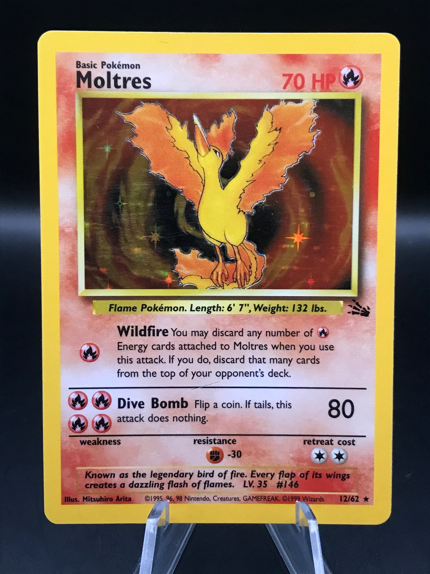 Pokémon TCG: 1999 Moltres 12/62 Fossil Holo