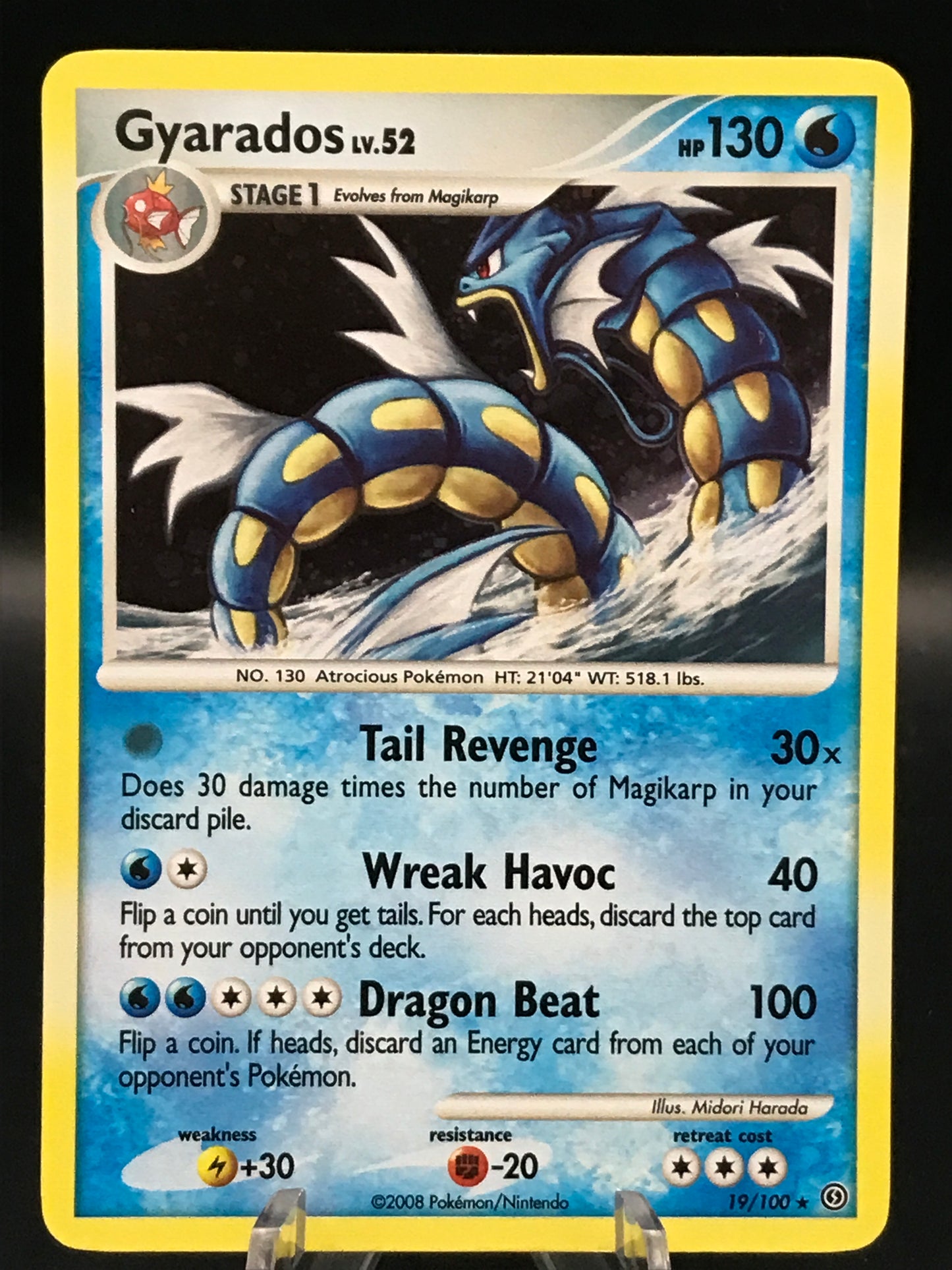 Pokémon TCG: 2008 Gyarados LV.52 19/100 D&P: Stormfront