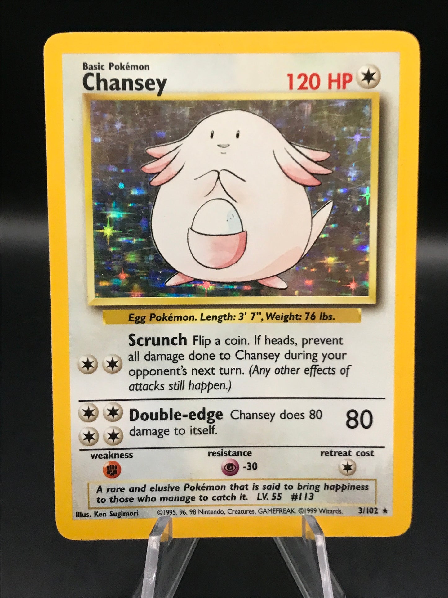 Pokémon TCG: 1999 Chansey 3/102 Base Set Holo