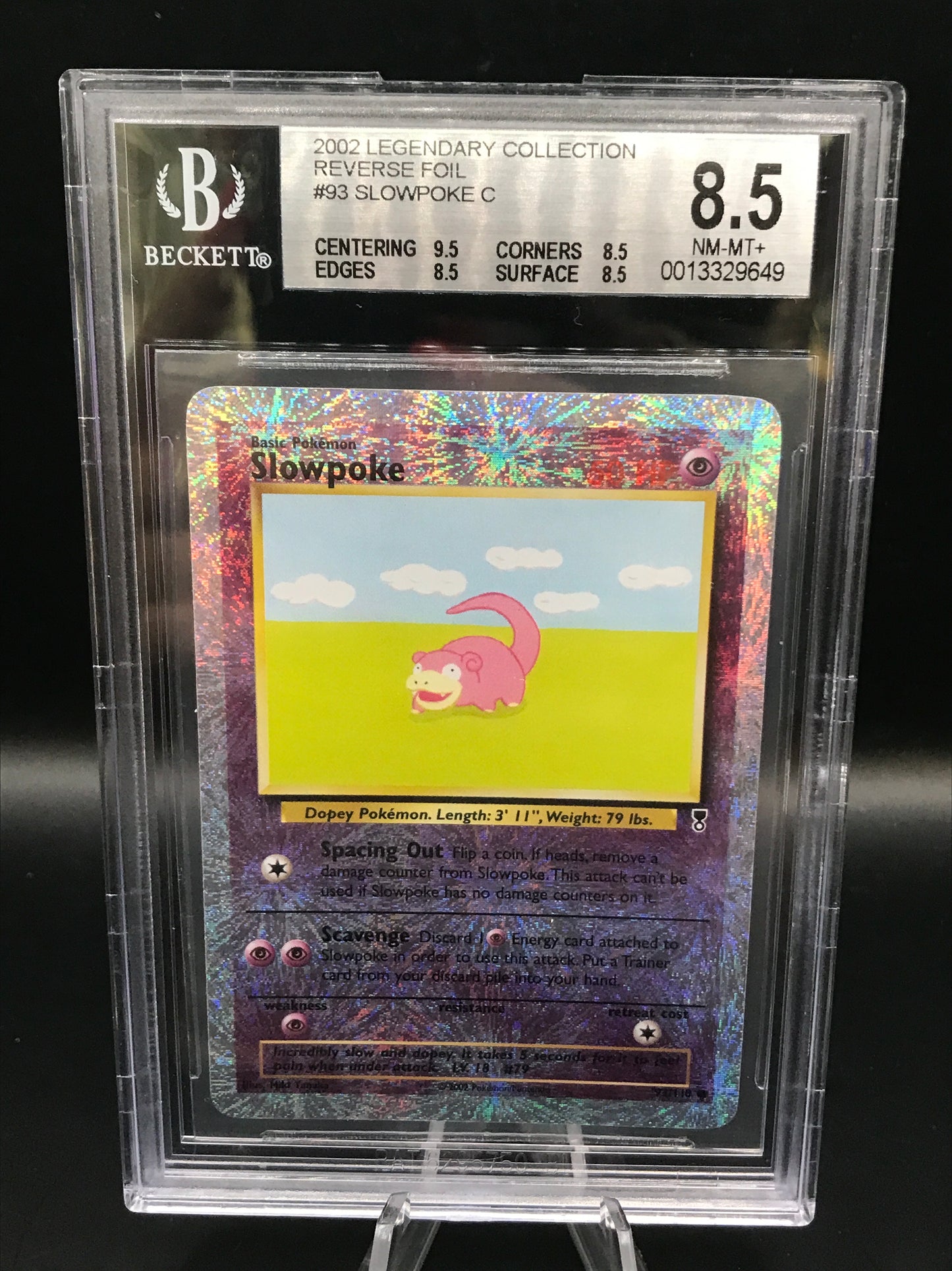 BGS 8.5 Pokémon TCG: 2002 Slowpoke 93/110 Legendary Collection Reverse Foil