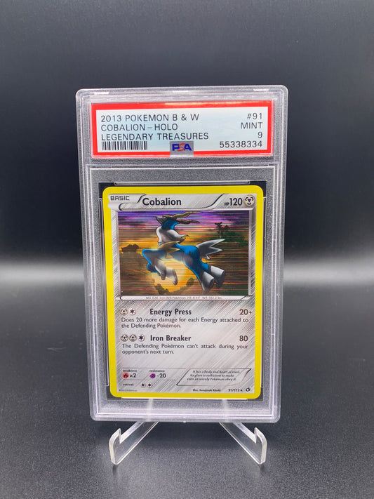 PSA 9 Pokémon TCG: 2013 Cobalion 91/113 Holo B&W: Legendary Treasures