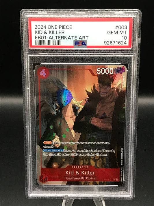 PSA 10 One Piece TCG: 2024 Kid & Killer EB01-003 R Alt Art