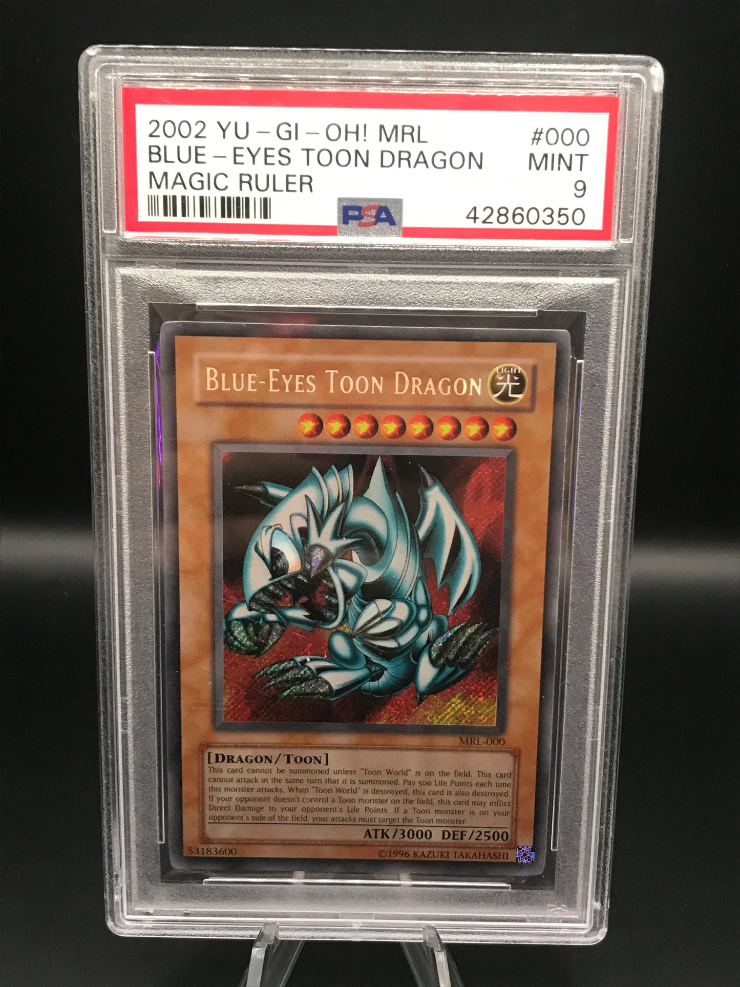 PSA 9 Yu-Gi-Oh! TCG: 2002 Blue-Eyes Toon Dragon MRL-000 Magic Ruler