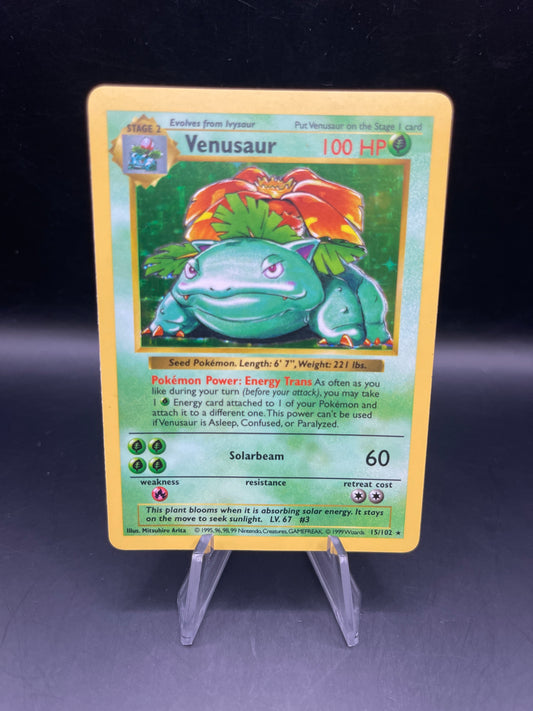 Pokémon TCG: 1999 Venusaur 15/102 Shadowless Base Set Holo