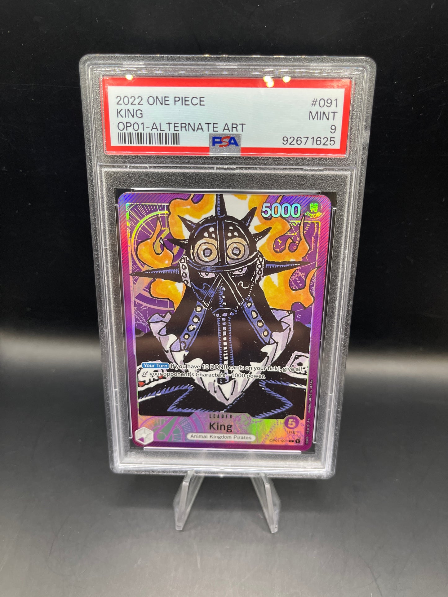 PSA 9 One Piece TCG: 2022 King OP01-091 L Romance Dawn Alt Art