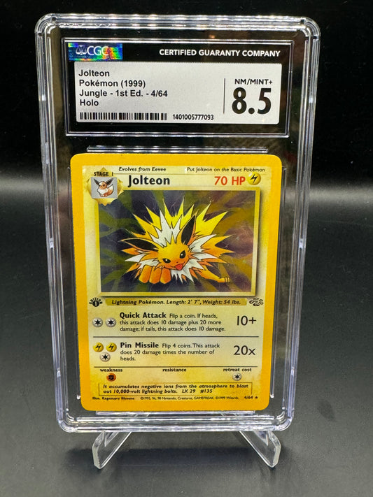 CGC 8.5 Pokémon TCG: 1999 Jolteon 4/64 1st Edition Jungle Holo