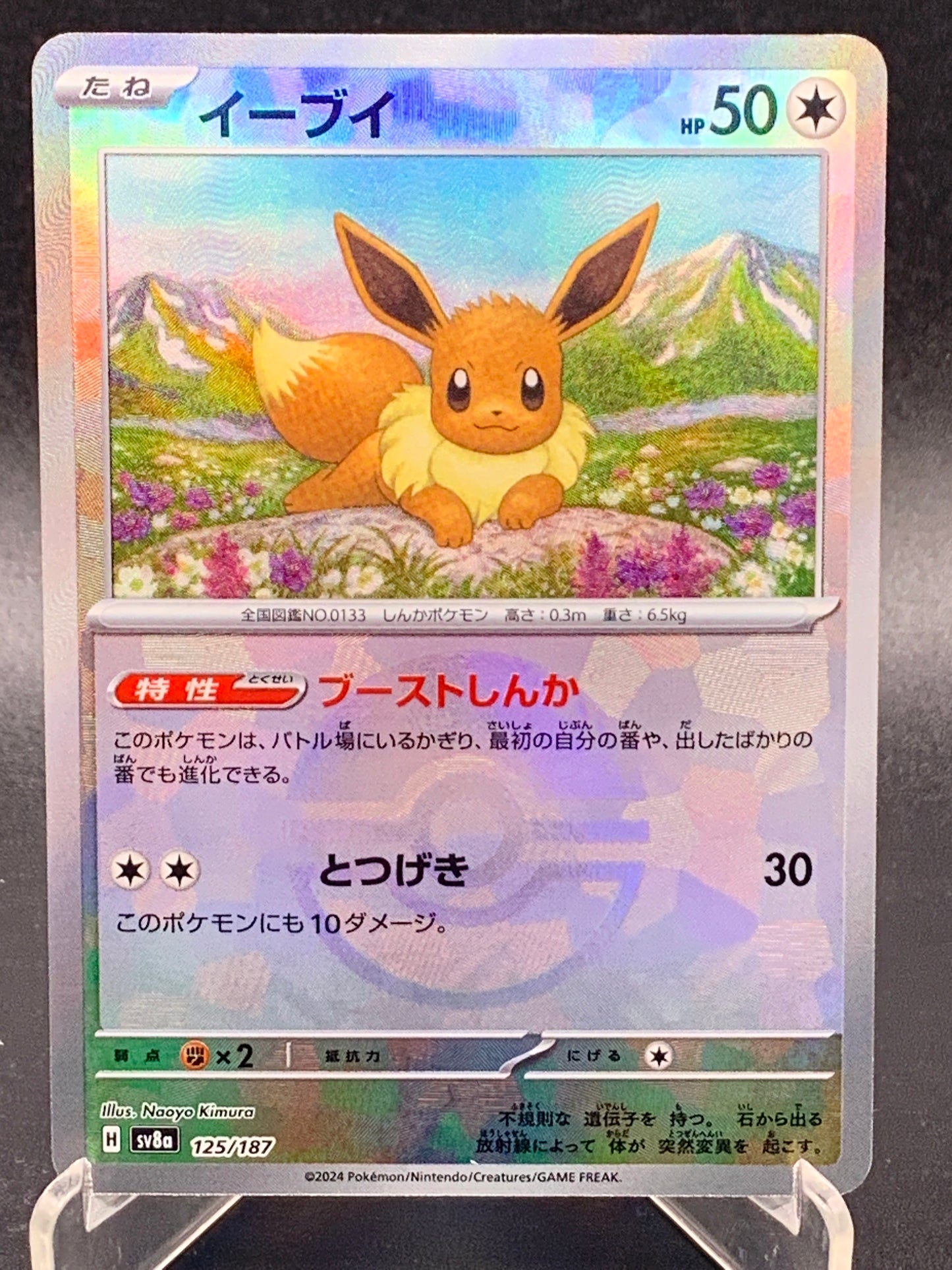 Pokémon TCG: 2024 Japanese Eevee Poke Ball 125/187 Terastal Fest ex sv8a