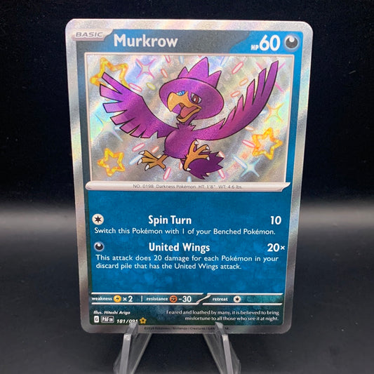 Pokémon TCG: 2024 Murkrow 181/091 S&V Paldean Fates Baby Shiny