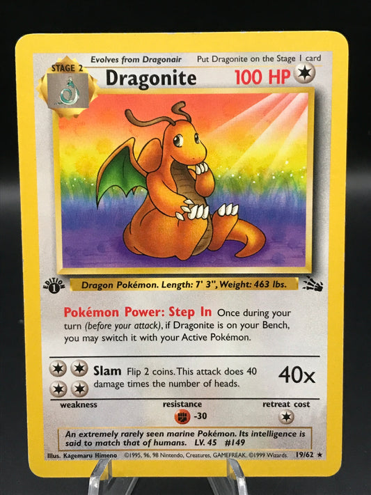 Pokémon TCG: 1999 1st Edition Dragonite 19/62 Fossil Non-Holo