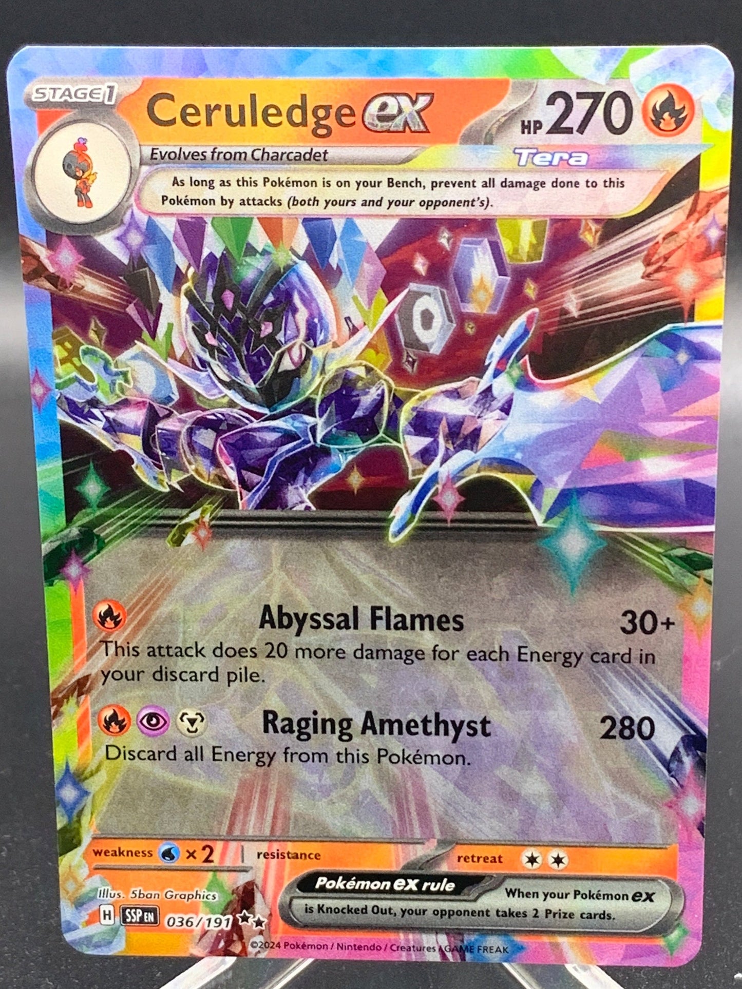 Pokémon TCG 2024 Ceruledge ex 036/191  S&V: Surging Sparks