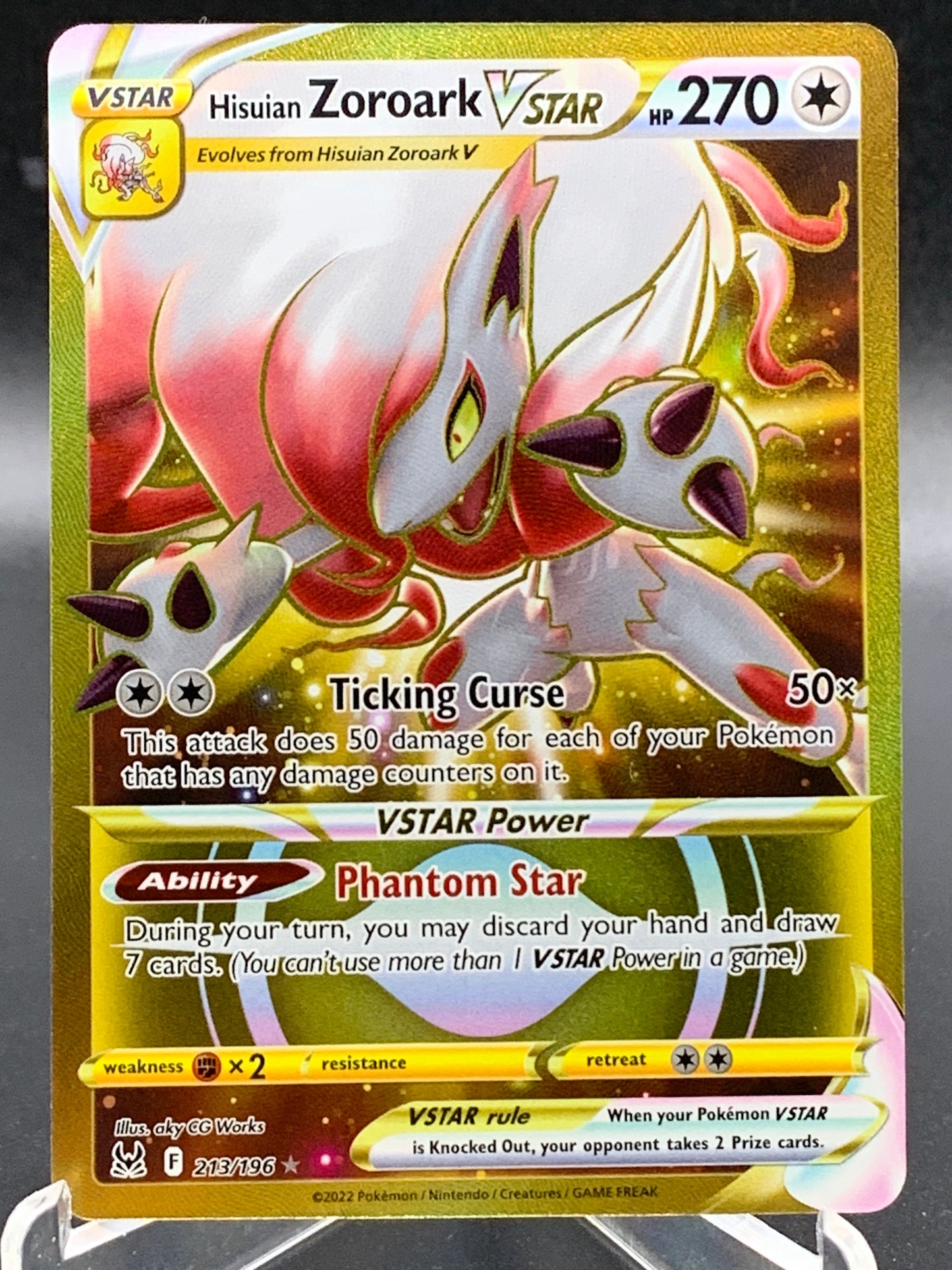 Pokémon TCG: 2022 Hisuian Zoroark Vstar 213/196 S&S: Lost Origin