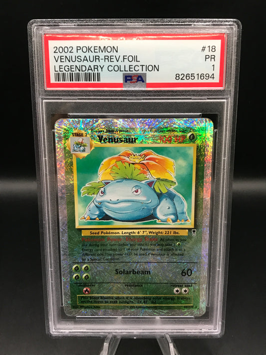 PSA 1 Pokémon TCG: 2002 Venusaur 18/110 Reverse Foil Legendary Collection