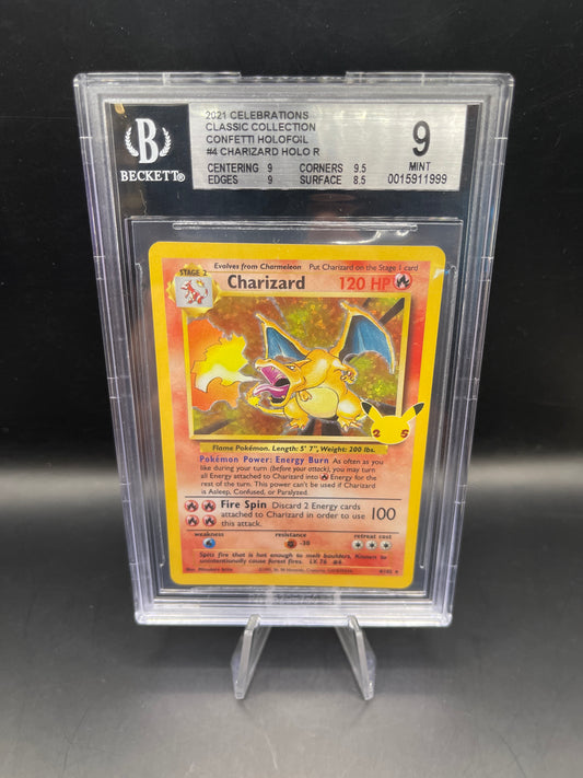 BGS 9 Pokémon TCG: 2021 Charizard 4/102 Celebrations Classic Collection Holo