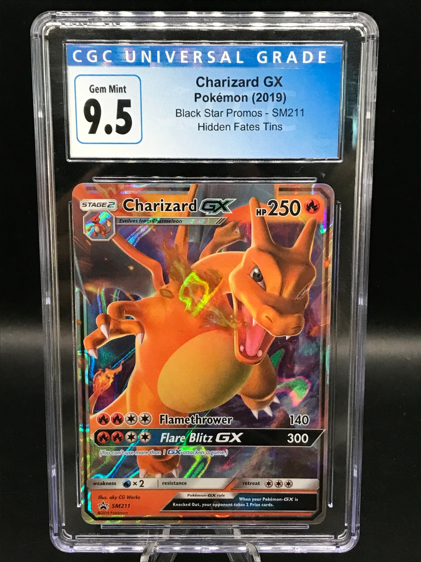 CGC 9.5 Pokémon TCG: 2019 Charizard GX SM211 Promo Hidden Fates