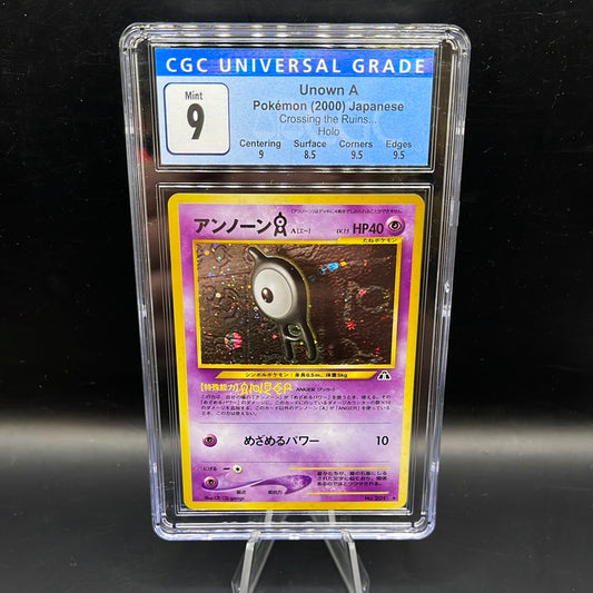 CGC 9 Pokémon TCG: 2000 Japanese Unown A #201 Crossing of Ruins Holo