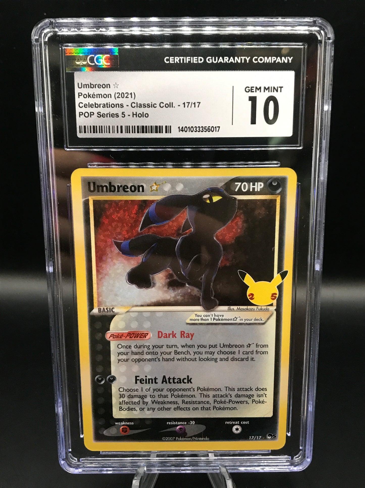 CGC 10 Pokémon TCG: 2021 Umbreon 17/17 Celebrations Classic Collection