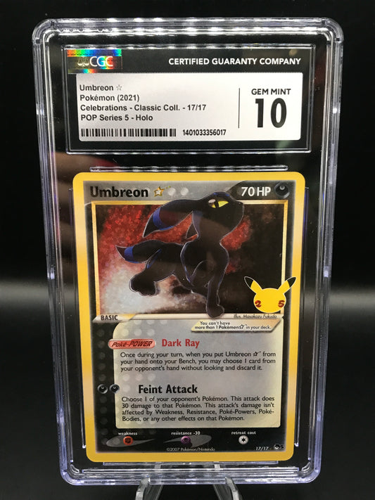 CGC 10 Pokémon TCG: 2021 Umbreon 17/17 Celebrations Classic Collection