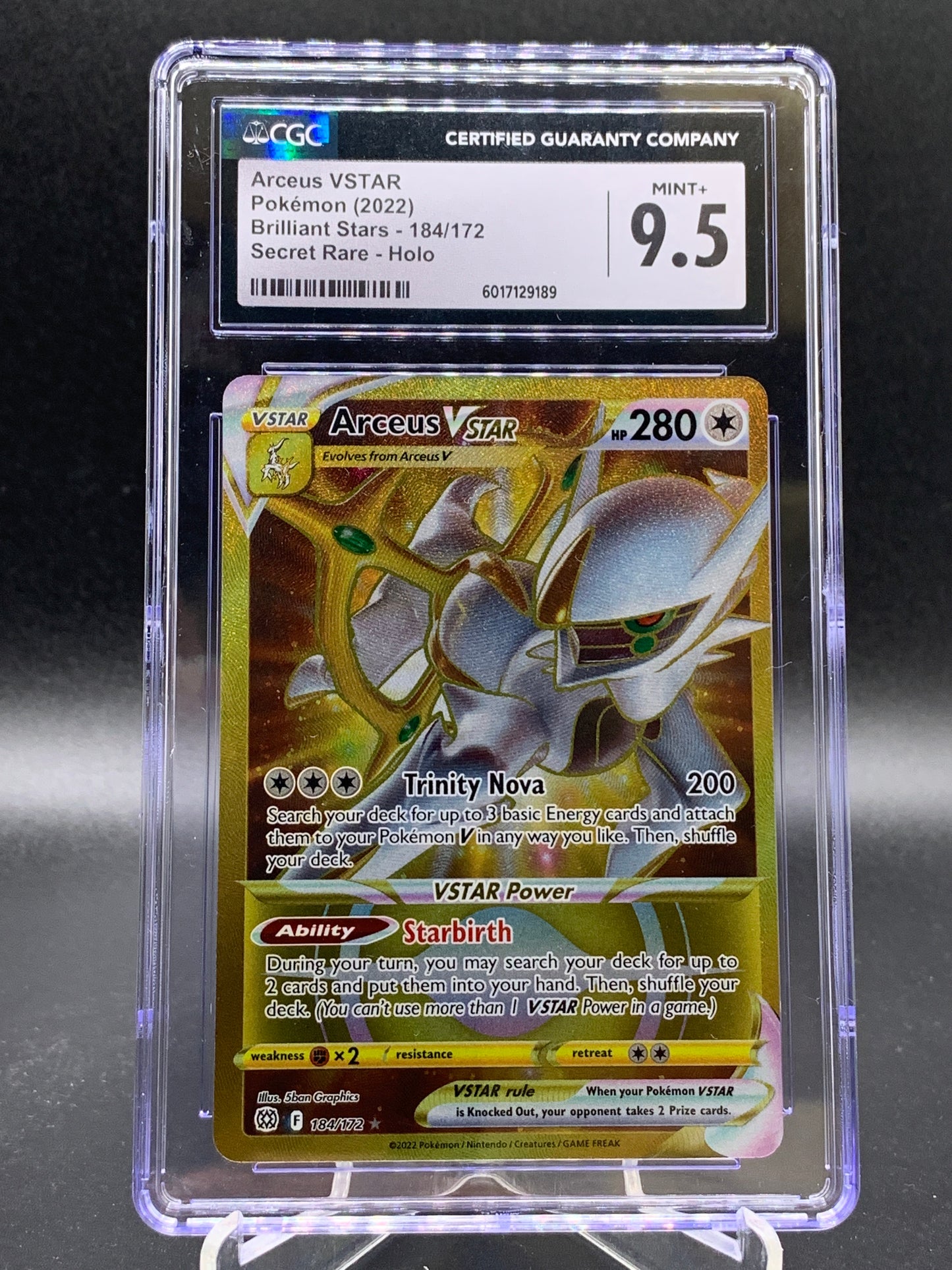 CGC 9.5 Pokémon TCG: 2022 Arceus Vstar - Brilliant Stars Secret Rare - 184/172