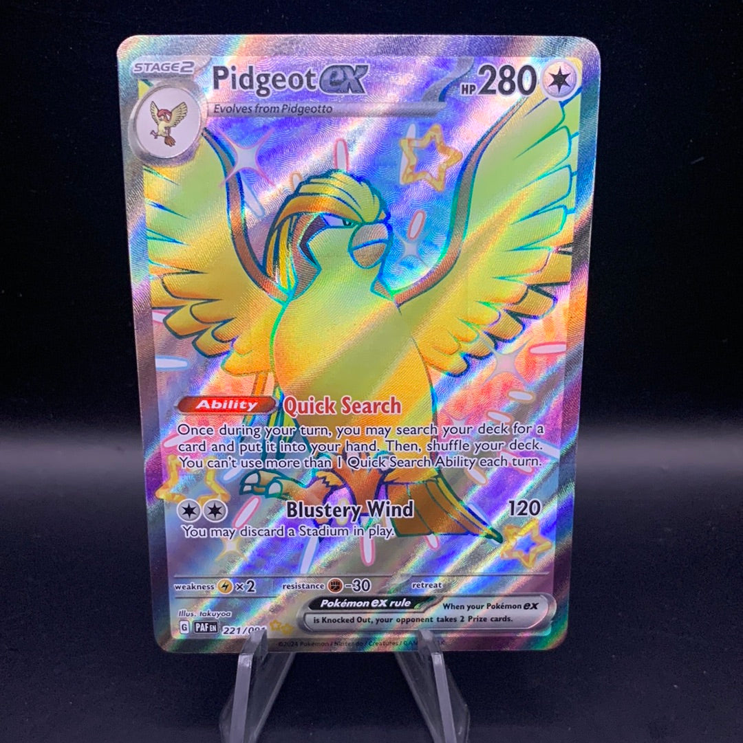 Pokémon TCG: 2024 Pidgeot ex 221/091 S&V Paldean Fates Shiny Full Art