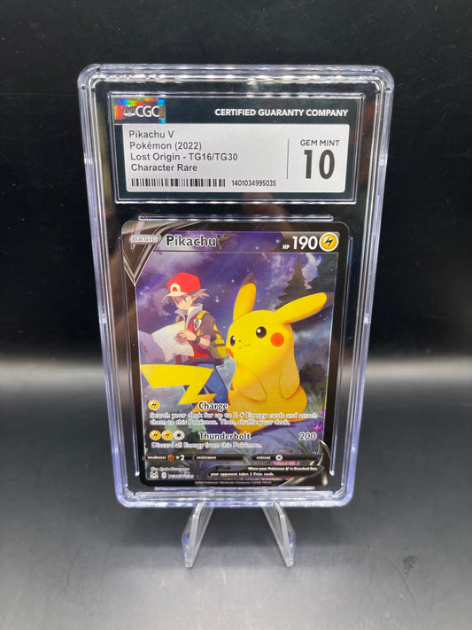 CGC 10 Pokémon TCG: 2022 Pikachu V TG16/TG30 Lost Origin Character Rare