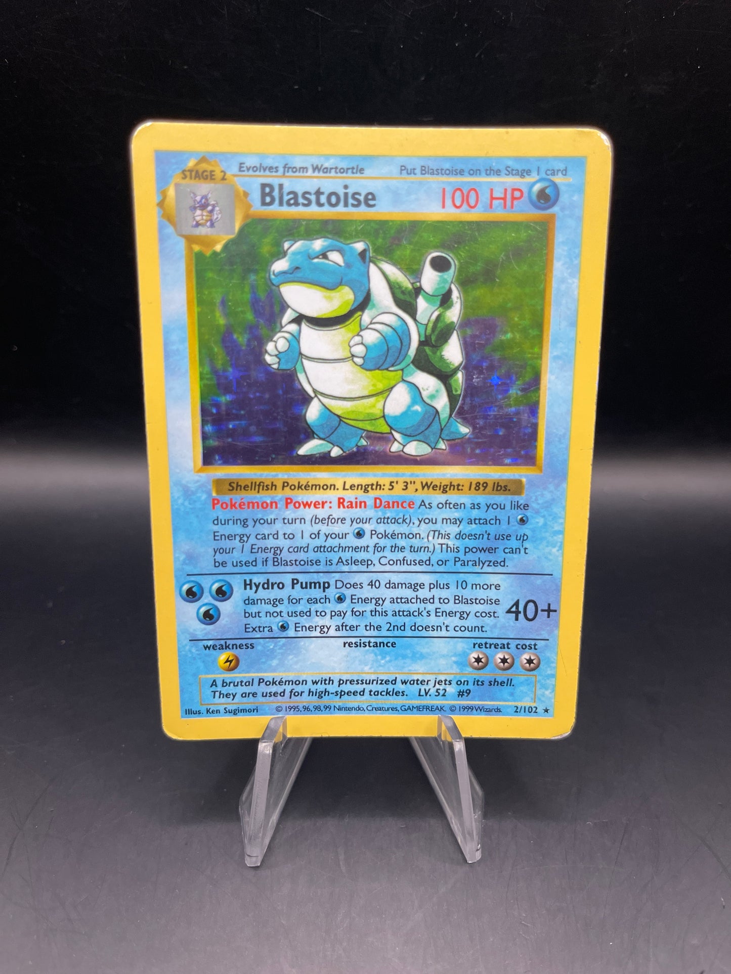 Pokémon TCG: 1999 Shadowless Blastoise Base Set 2/102 Holo Rare