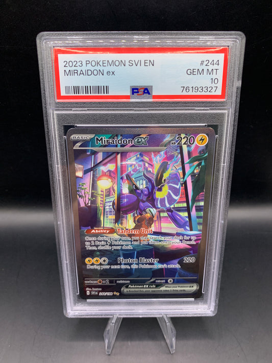 PSA 10 Pokémon TCG: 2023 Miraidon ex 244/198 Scarlet & Violet Alt Art