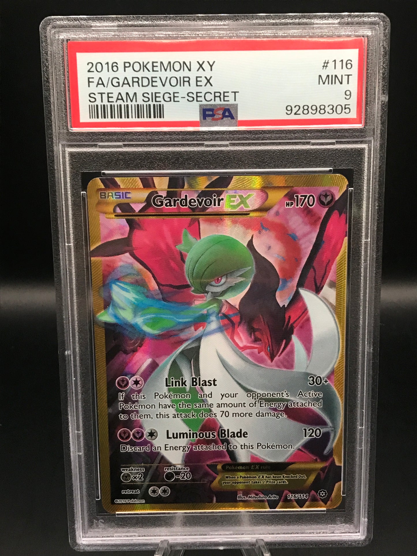 PSA 9 Pokemon TCG: 2016 Gardevoir EX 116/114 Steam Siege