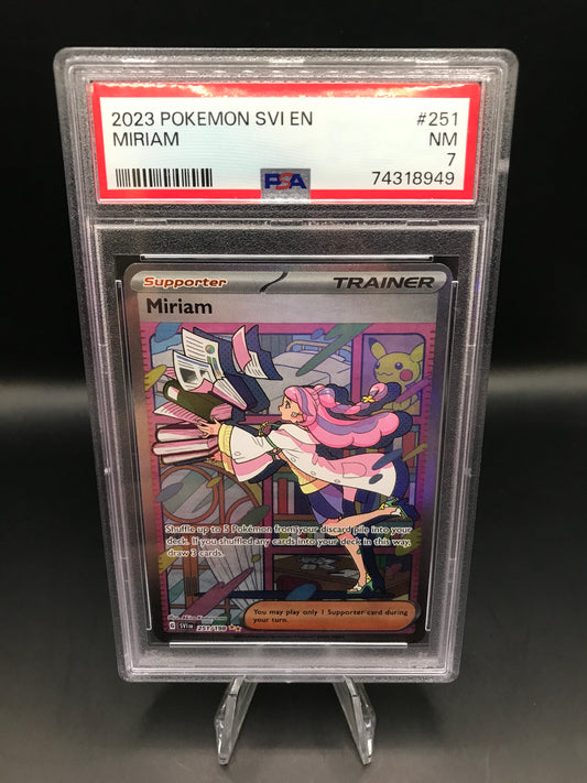 PSA 7 Pokémon TCG: 2023 Miriam 251/198 S&V: Scarlet & Violet Alt Art