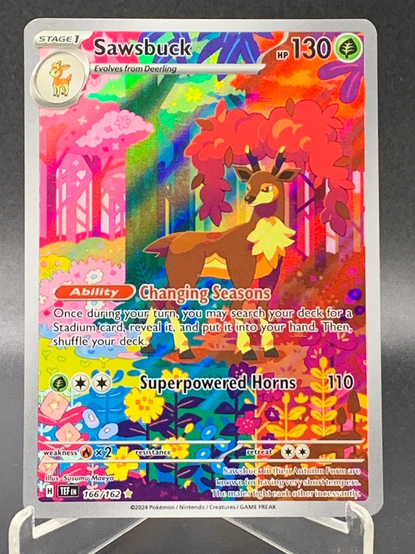 Pokémon TCG: 2024 Sawsbuck 166/162 AR Cyber Judge sv5M