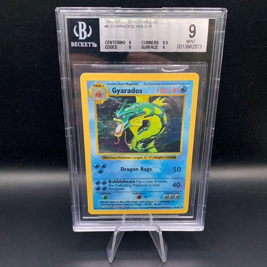 BGS 9 Pokémon TCG: 1999 Gyarados 6/102 Shadowless Base Set Holo