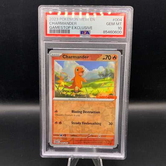 PSA 10 Pokémon TCG: 2023 Charmander 004/165 S&V 151 GameStop Stamp Promo