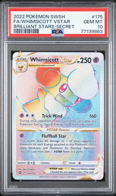 PSA 10 Pokémon TCG: 2022 Whimsicott Vstar 175/172 S&S: Brilliant Stars