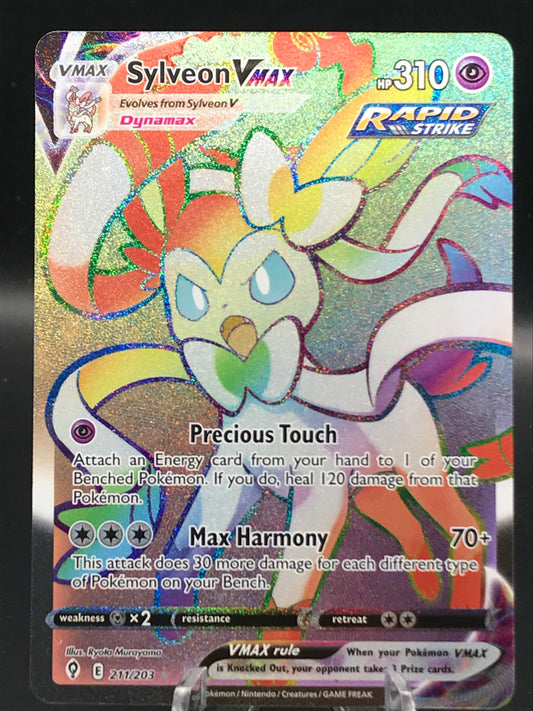 Pokémon TCG 2021 Sylveon VMAX Rainbow 211/203 Evolving Skies