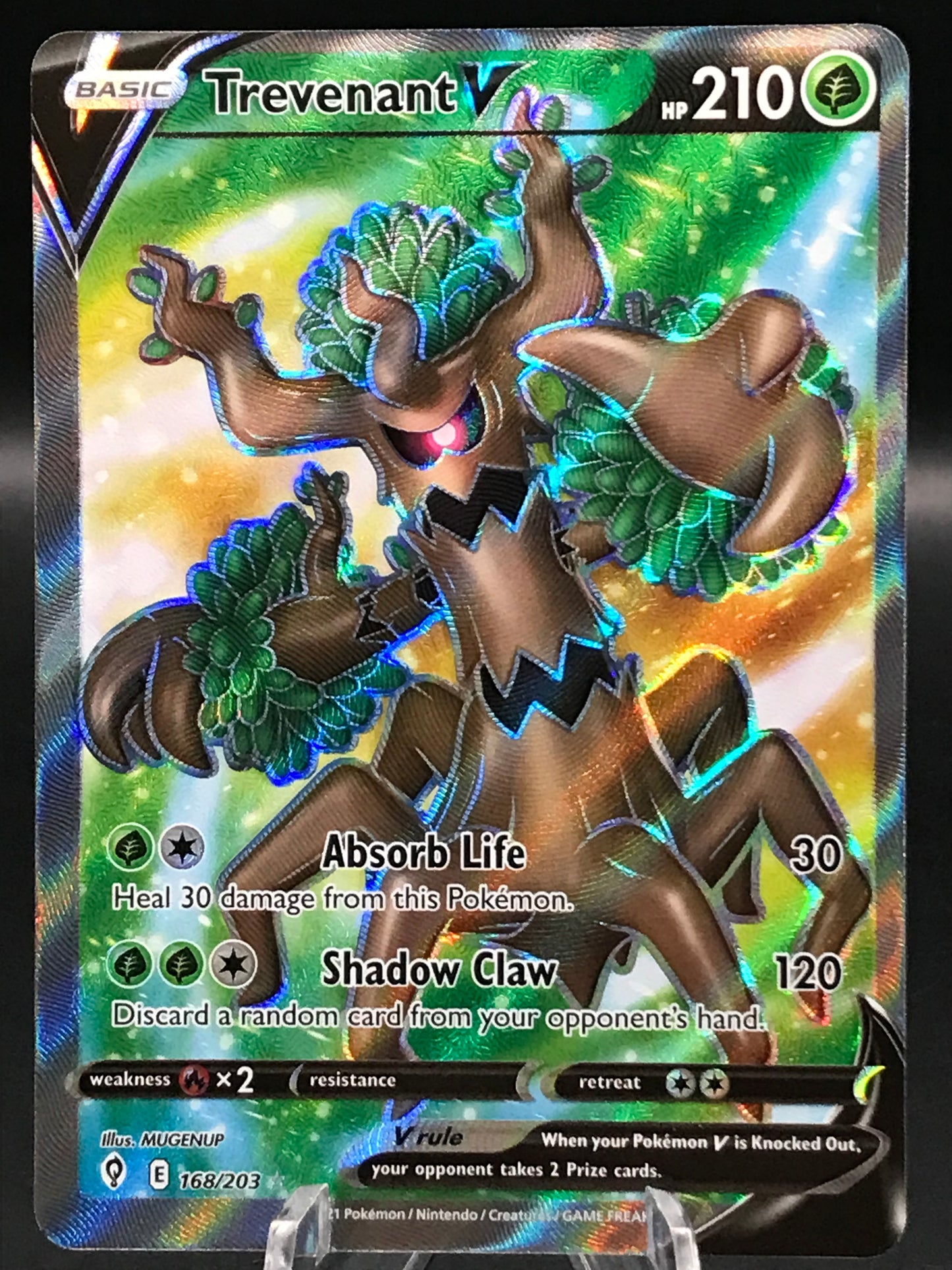 Pokémon TCG 2021 Trevenant V 168/203 - FULL ART - Evolving Skies