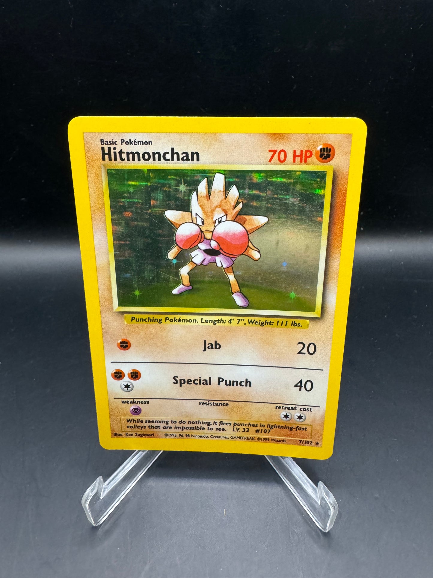 Pokémon TCG: 1999 Hitmonchan 7/102 Base Set Holo