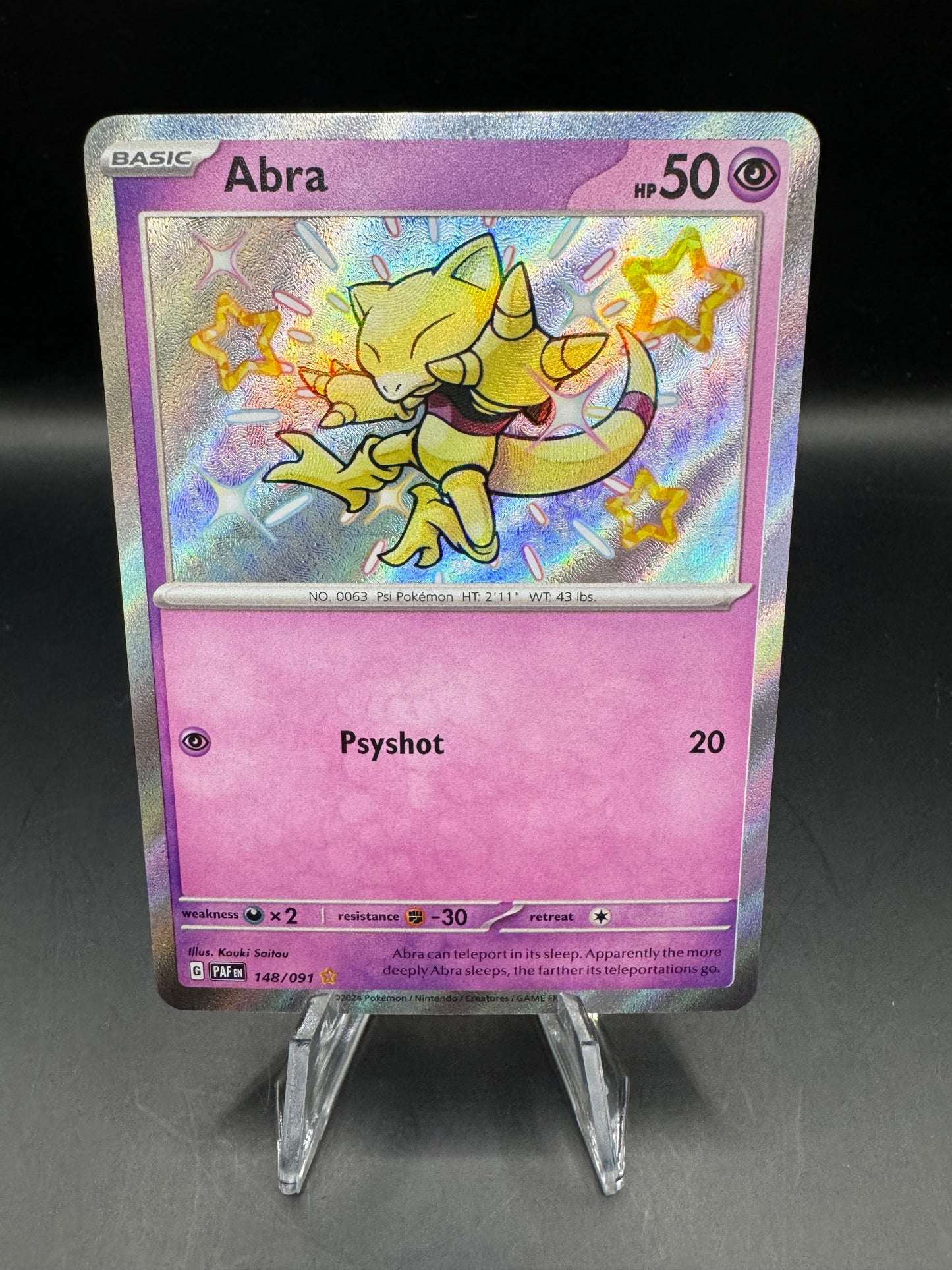 Pokémon TCG: 2024 Abra 148/091 S&V Paldean Fates Baby Shiny