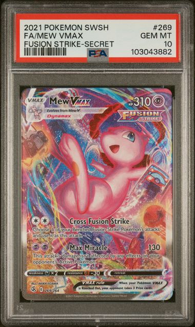 PSA 10 Pokémon TCG: 2021 Mew Vmax - 269/264 - SWSH: Fusion Strike - Secret