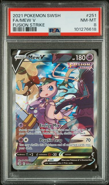 PSA 8 Pokémon TCG: 2021 Mew V 251/264 Fusion Strike Alt Art