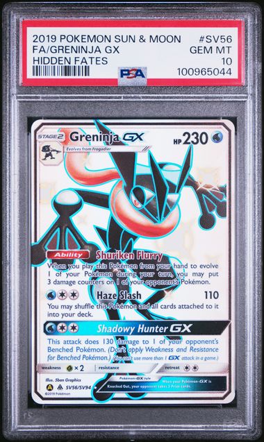 PSA 10 Pokemon TCG: 2019 Greninja GX sv56/sv94 Sun & Moon Hidden Fates